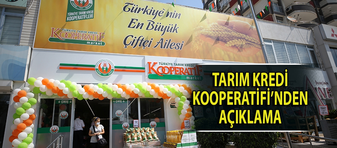 Tarım Kredi Kooperatifi'nden açıklama