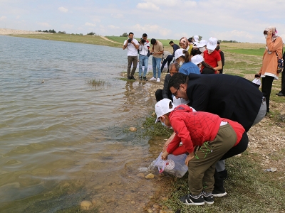 Göletleri “Minik Eller Balıklandırıyor”