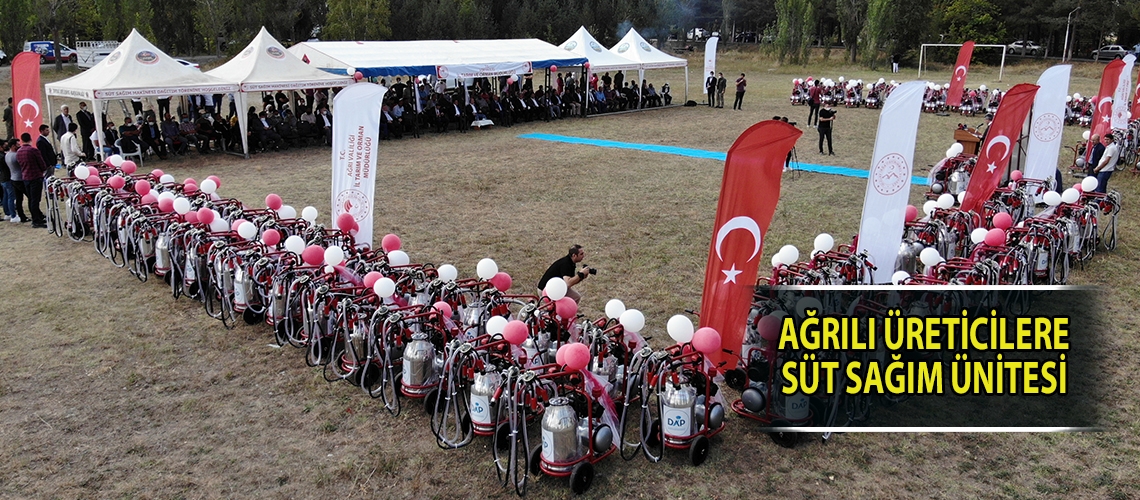 Ağrılı üreticilere süt sağım ünitesi