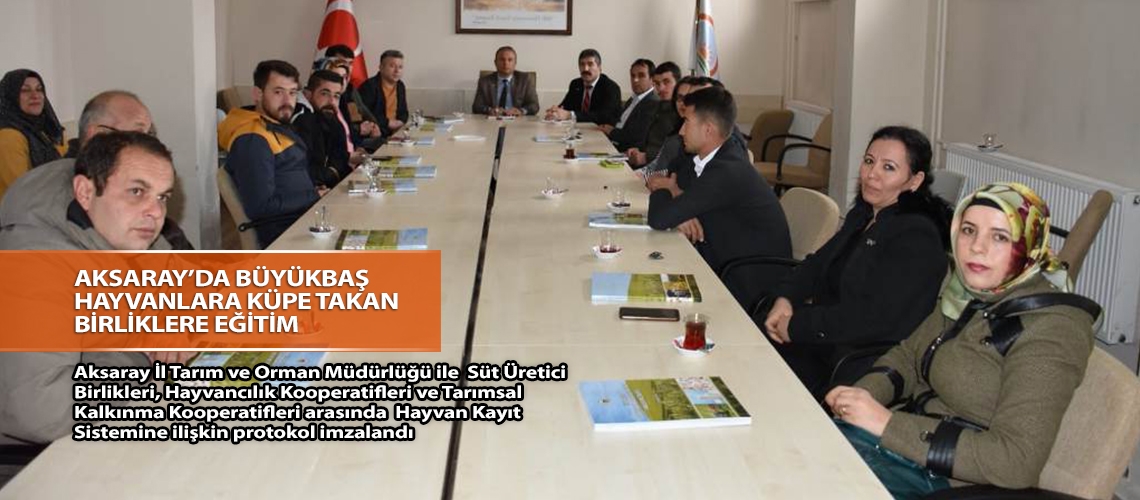 Aksaray’da büyükbaş hayvanlara küpe takan birliklere eğitim