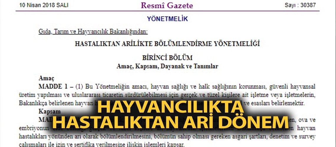 Hayvancılıkta hastalıktan ari dönem