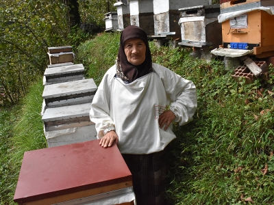 Karadenizli kadın arıcı 38 yıldır bal üretiyor
