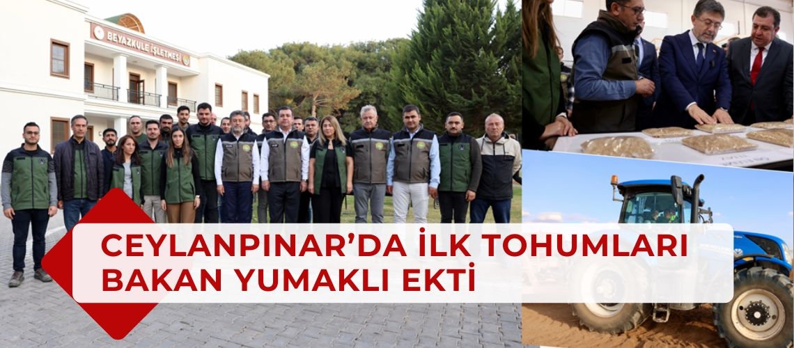 Ceylanpınar’da ilk tohumları Bakan Yumaklı ekti