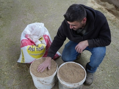 Bayburt’ta besicilere yem desteği
