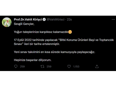 Bayi ve Toptancılık Sınavı Ertelendi