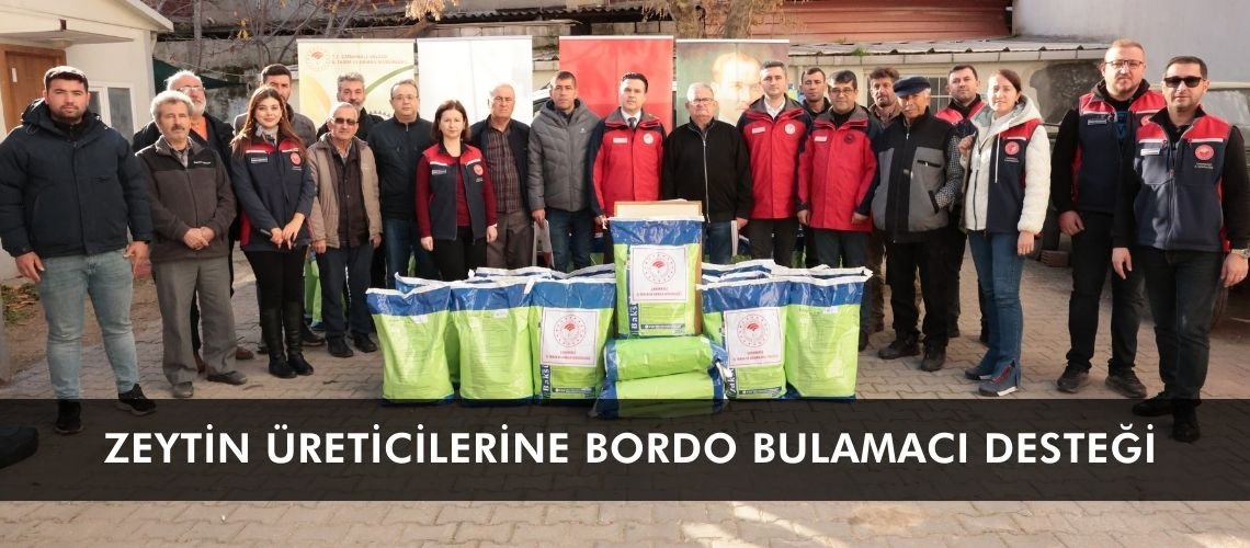 Zeytin üreticilerine bordo bulamacı desteği