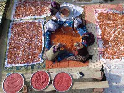 Demirci tarhanası kış sofraları için hazırlanıyor