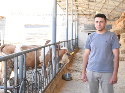 Veteriner teknisyeni destekle süt sığırcılığı yapıyor
