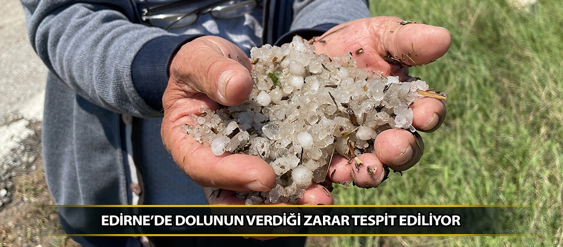 Edirne’de dolunun verdiği zarar tespit ediliyor