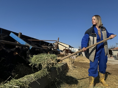 Genç kadın devlet desteğiyle hayvancılığa başladı
