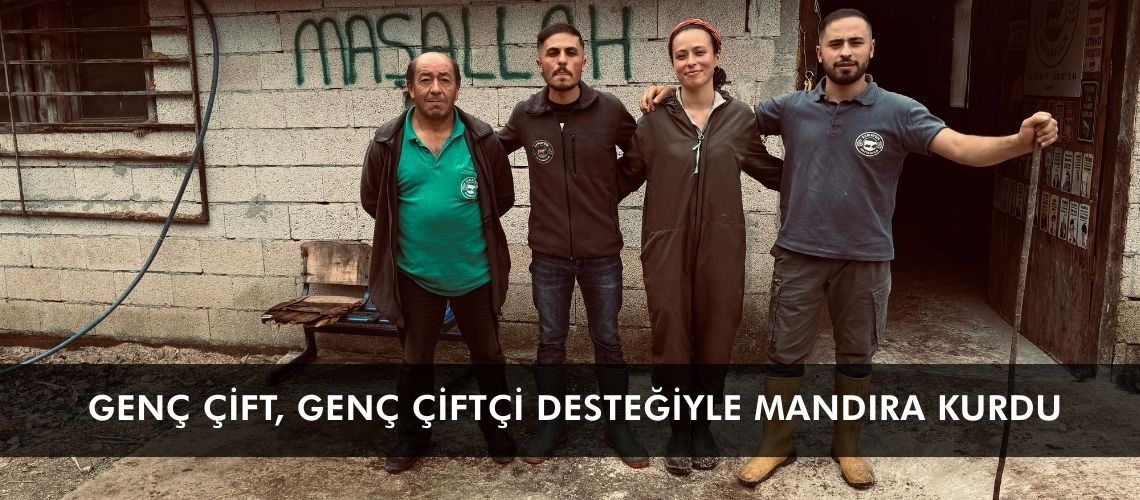 Genç çift, genç çiftçi desteğiyle mandıra kurdu