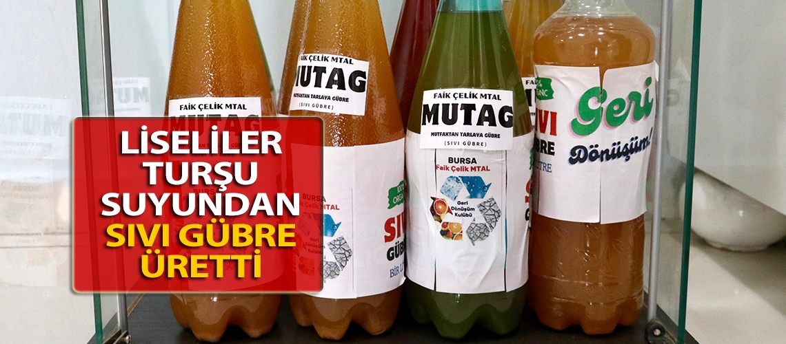 Liseliler turşu suyundan sıvı gübre üretti