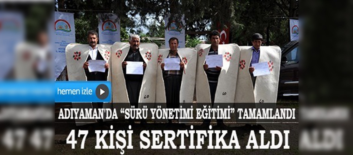 Adıyaman'da Sürü Yönetimi Eğitimi sertifika töreni