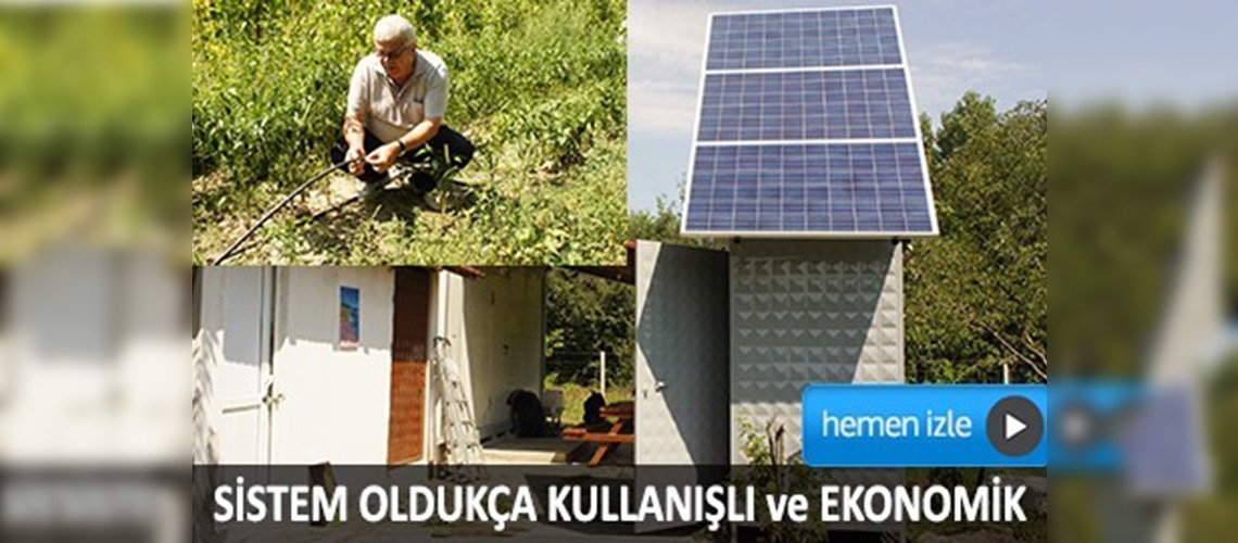 Güneş enerjisiyle sulama yapıyor