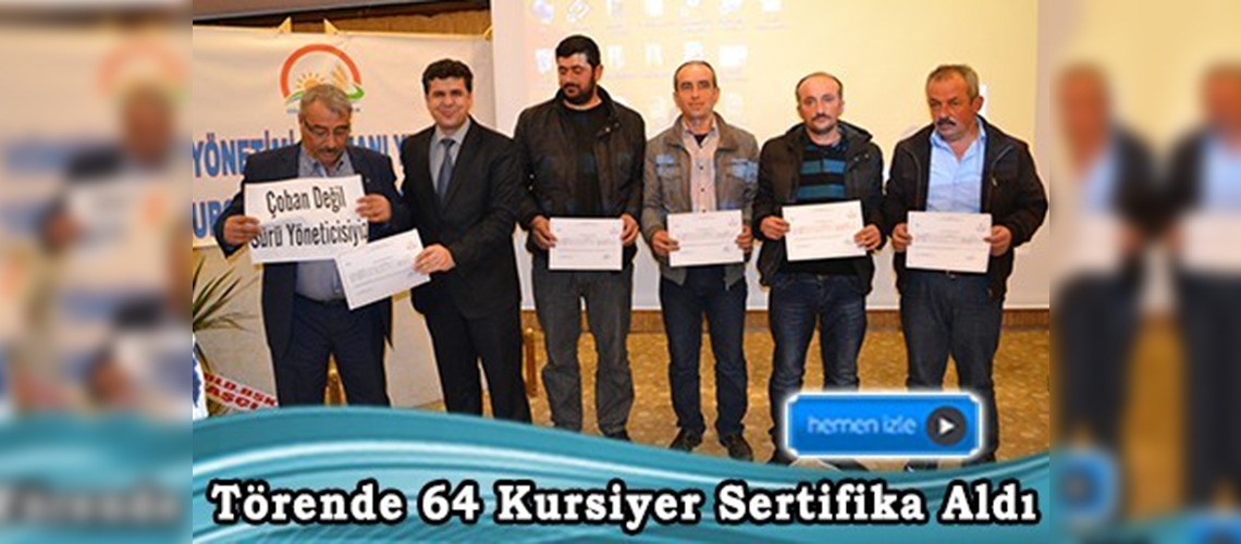 ''Sürü Yönetimi Elemanı'' kursu sertifika töreni