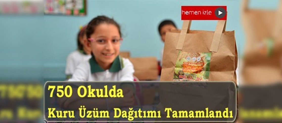 Okullarda kuru üzüm dağıtımına başlandı