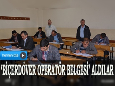Amasyada biçerdöver operatörü kursu