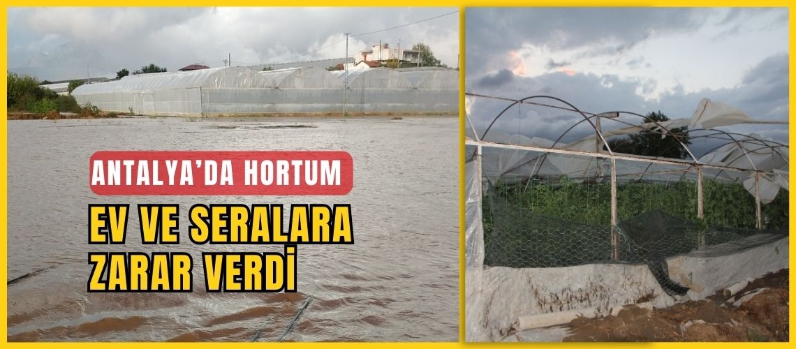 Antalya’da hortum ev ve seralara zarar verdi