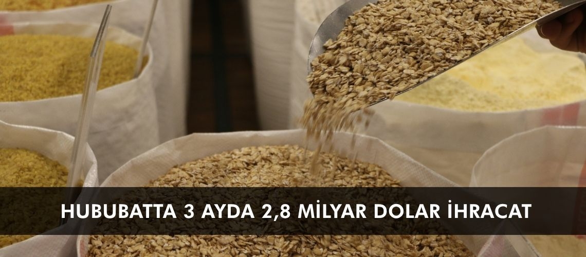 Hububatta 3 ayda 2,8 milyar dolar ihracat