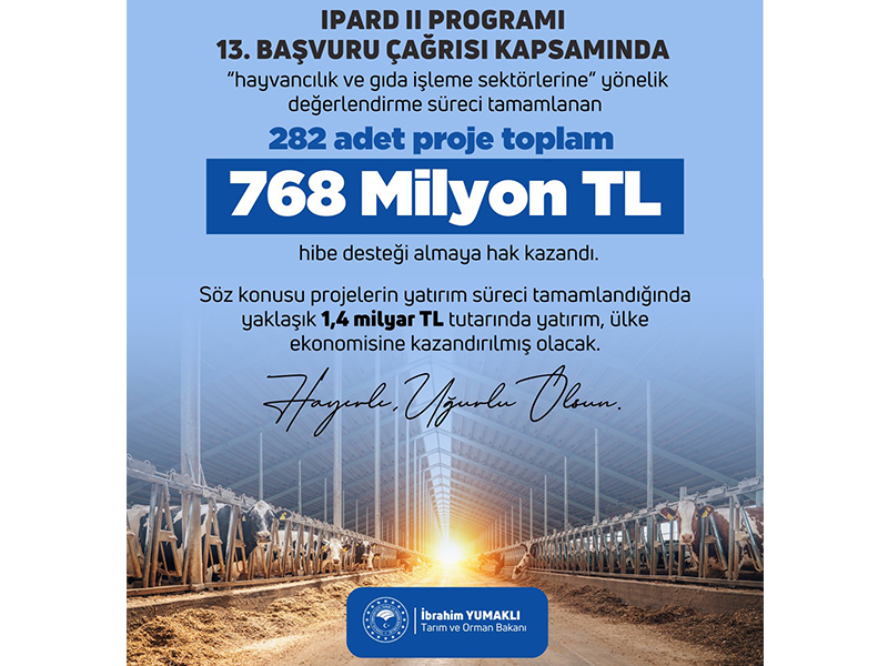 Projeler IPARD’la yatırıma dönüşüyor - Bakanlık - Tarım Orman Ekranı
