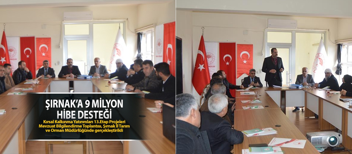 Şırnak’a 9 Milyon hibe desteği