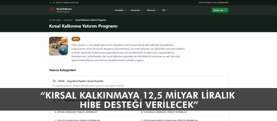 “Kırsal kalkınmaya 12,5 milyar liralık hibe desteği verilecek”