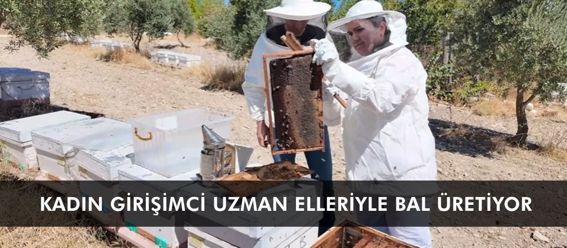 Kadın girişimci uzman elleriyle bal üretiyor