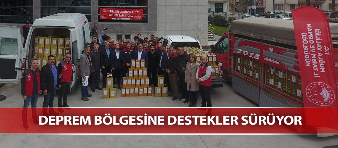 Deprem bölgesine destekler sürüyor