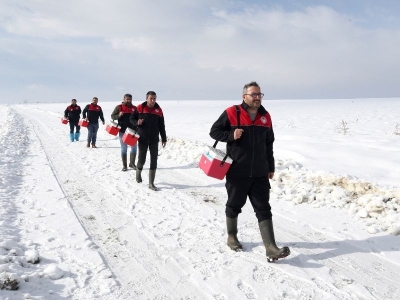 Veteriner hekimler hayvan sağlığı için kar kış demiyorlar