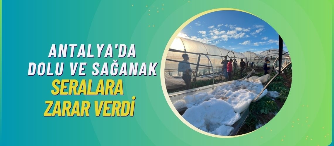 Antalya'da dolu ve sağanak seralara zarar verdi