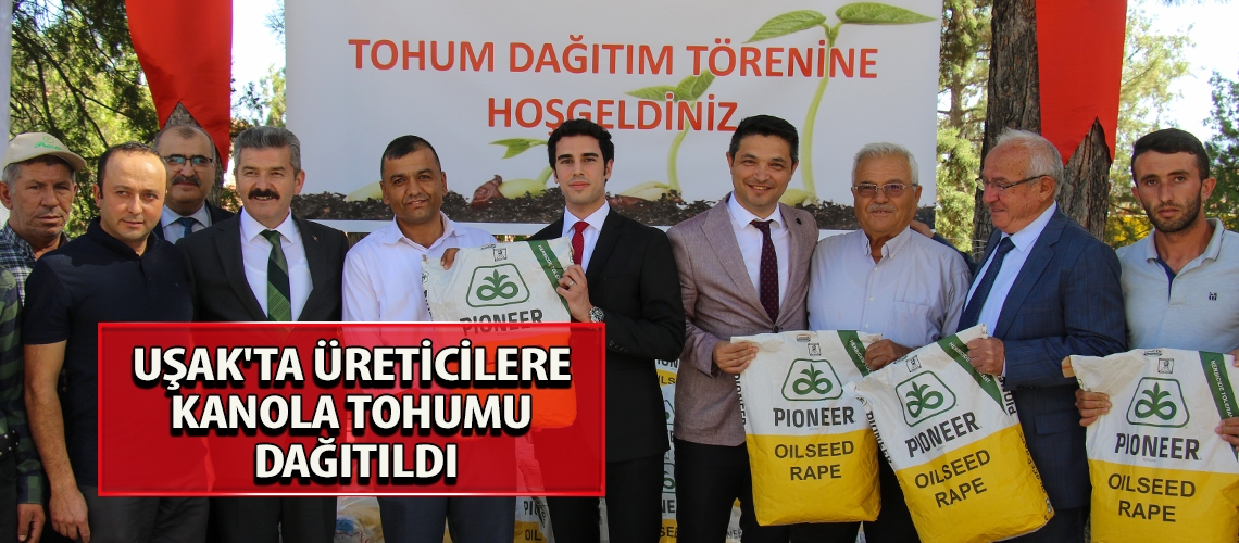 Uşak'ta üreticilere kanola tohumu dağıtıldı