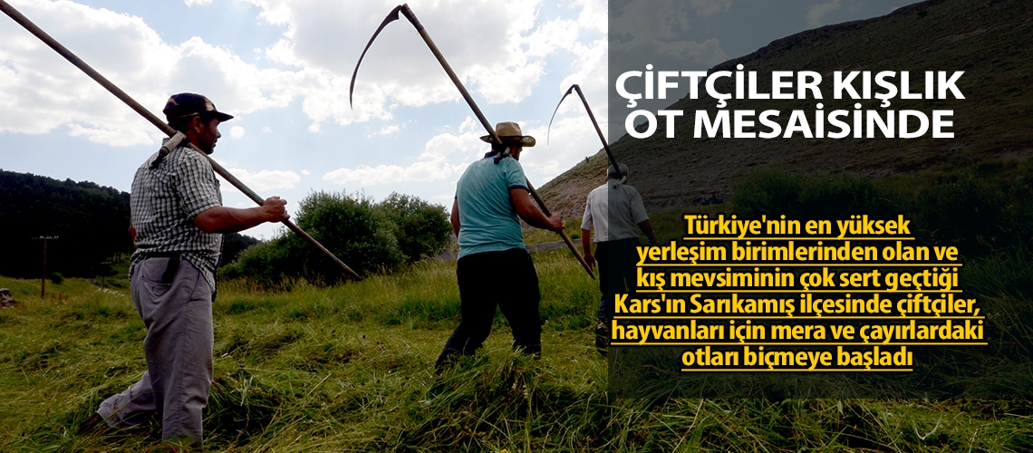 Çiftçiler kışlık ot mesaisinde
