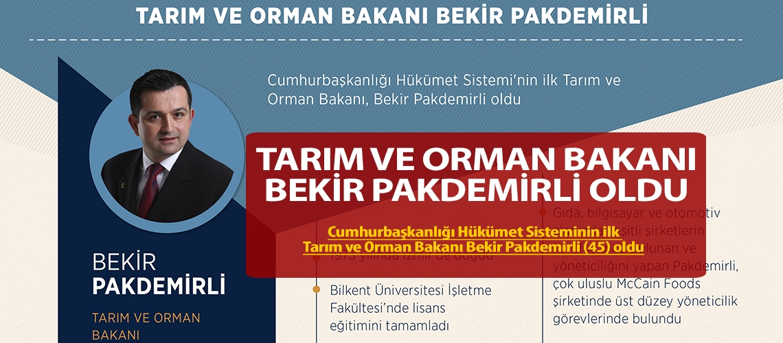 Tarım ve Orman Bakanı Bekir Pakdemirli oldu