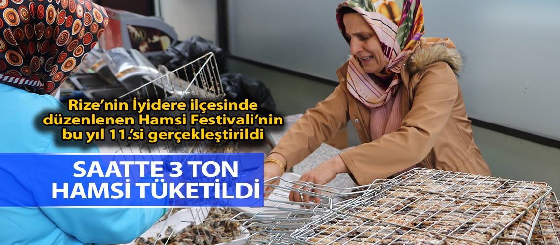 Saatte 3 ton hamsi tüketildi