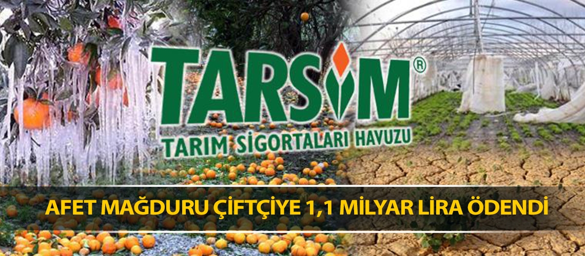 Afet mağduru çiftçiye 1,1 milyar lira ödendi