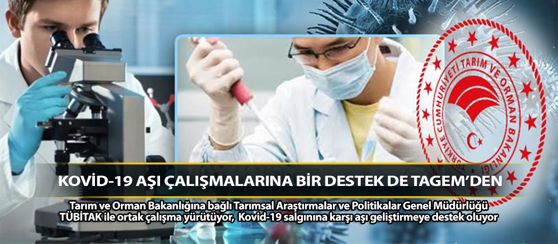 Kovid-19 aşı çalışmalarına bir destek de TAGEM’den