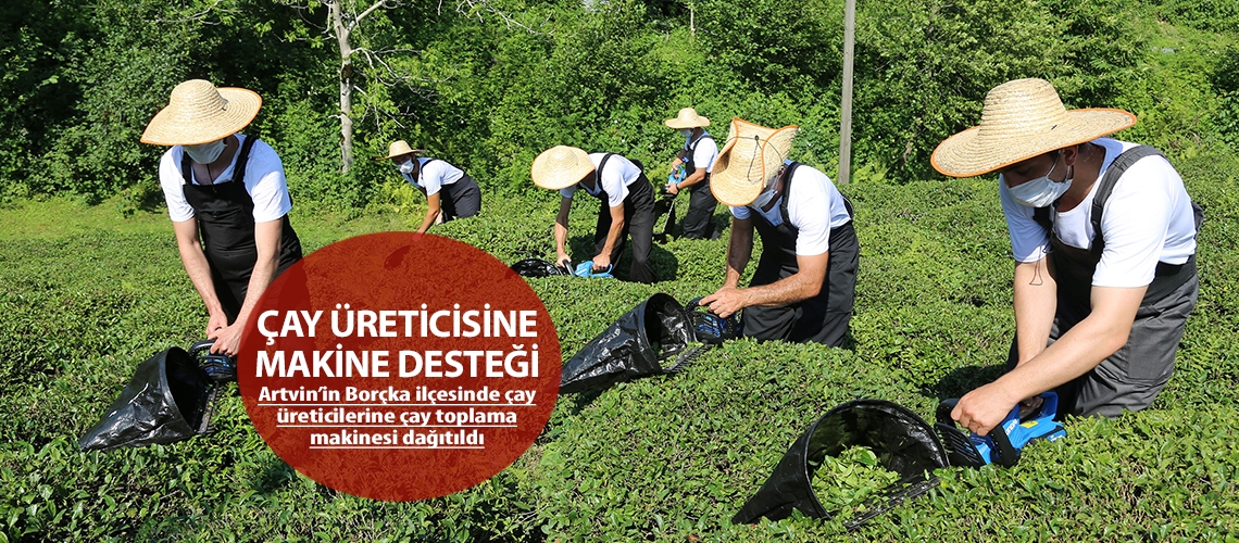 Çay üreticisine makine desteği