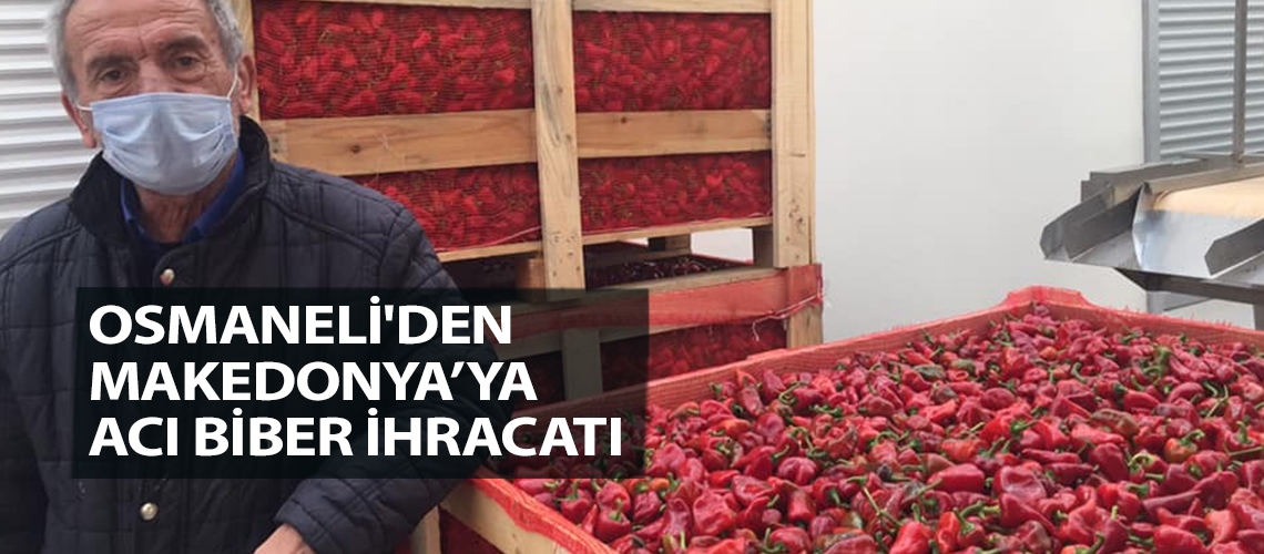 Osmaneli'den Makedonya’ya acı biber ihracatı