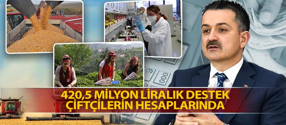 420,5 milyon liralık destek çiftçilerin hesaplarında