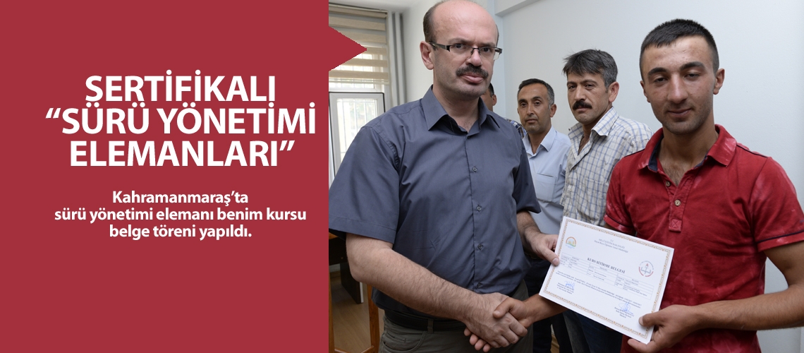 Sürü yöneticileri belgelerini aldı