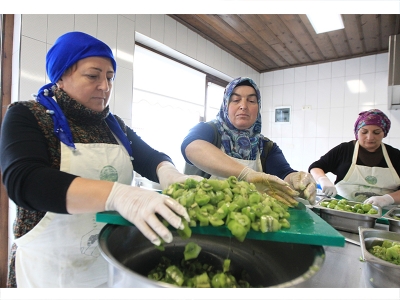 Kadın çiftçiler reçel yapmak için ilaçsız meyve yetiştiriyorlar