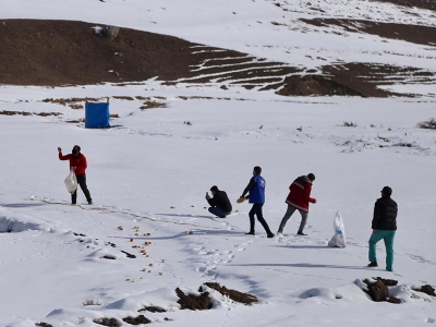 Yaban hayvanları için doğaya yem bırakıldı