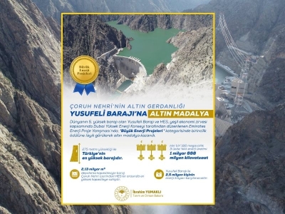 Yusufeli Barajı’na altın madalya
